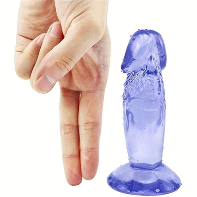 4 Inch Realistic Dildo Clear Blue Adult Sex Toys G-Spot Dildo with Strong Suction Cup for Women Hand Free Play Flexible Soft Penis, Toys for Vaginal and Anal Stimulation