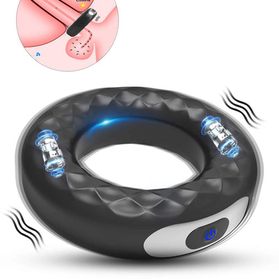 Vibrating Cock Ring with Unique O-Shape Design , Silicone Penis Rings Vibrator with 10 Vibration Modes , Double Motors Men Vibrator for Stronger Erection Stimulating Adult Sex Toys for Men,Sex,Sexy,Sex Toys,Dildo,Sex Toy,Vibrator,Sex,Sexy,Juguetes Sexuale
