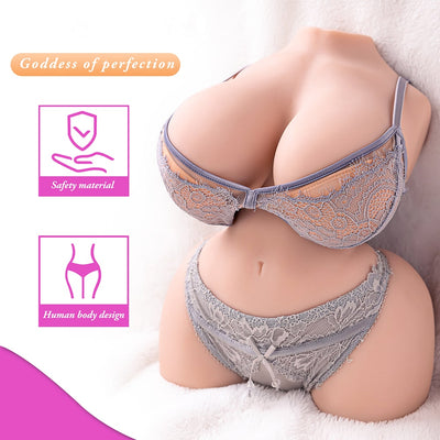 1pc Sex Dolls for Men, Male Masturbator Sex Toys, 10.5 Lb Realistic Female Torso Adult Toys, 3D Lifelike Sex Doll with Tight Vagina Pussy Anus for Vaginal Anal Breast Sex, Soft Big Breasts Boobs and Butt Ass Skin Color Adult Sex Toy Sex Doll Male Toy