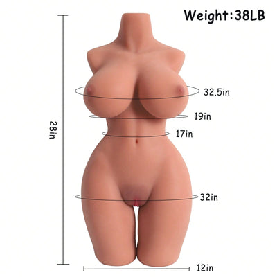 Full Size Sex Doll for Men 38LB Life Size Torso Sex Doll Adult Sex Toy with Big Boobs Vagina Anal, Silicone TPE Lifelike Female Adult Sex Toys, Full Body Love Dolls for Men Male Masturbator