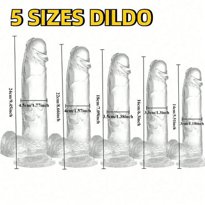 5Sizes Dildo,Realistic Dildos,Sex Toys, Dildos with Human Safety Material, Adult Sexs Toy with Powerful Suction Cups, Anal Dildo for Women/Men/Gay, Adult Toys for Women or Beginer Sex Tool