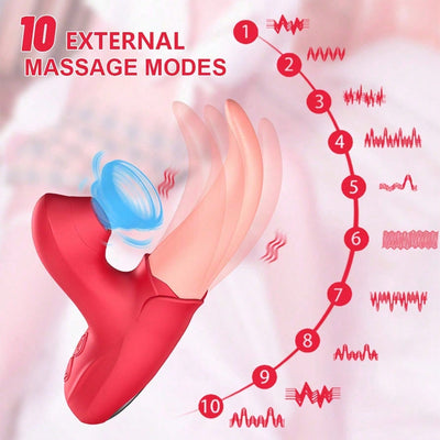 Sucking Vibrator, 10 Dynamic Frequency Rose Sex Toy Tongue Vibrator Toy for Women, G-Spot and Clitoral Stimulator, Adult Couples Sex Toys, Powerful Tongue Licking Sex Toys Vibrators Sex Toys, Adult Toys, Soft Silicone