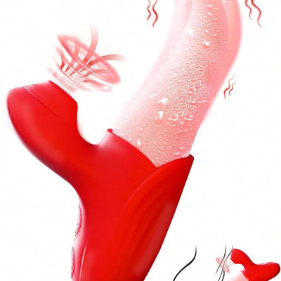 Sucking Vibrator, 10 Dynamic Frequency Rose Sex Toy Tongue Vibrator Toy for Women, G-Spot and Clitoral Stimulator, Adult Couples Sex Toys, Powerful Tongue Licking Sex Toys Vibrators Sex Toys, Adult Toys, Soft Silicone