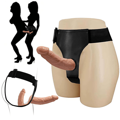 1pc Women's Wearable Dildo Double Head Realistic Penis Dildo Panties, Wearable Sex Belt Thick Dildo Fake Penis Sex Toy Anal Plug Female Masturbation Wearable Big Thick Dildo Adult Products.