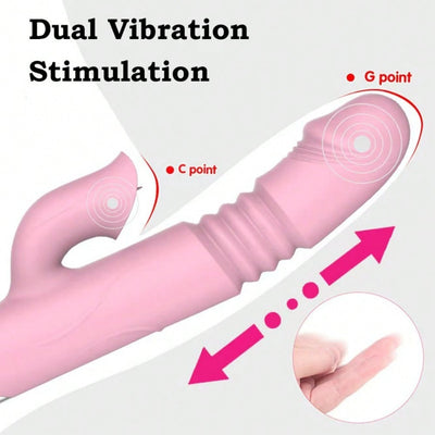 1pc Thrusting Vibrator Sex Toy for Women, 2 in 1 Licking Vibrators Clitoris Stimulator G-Spot Powerful Heating Vibration Dildo Wand Female Nipple Clit Adult Sex Toys, Sexy Toys, Sex Tools, Silicone, Waterproof, Sexual Wellness, Erotic Product, Vibrate Sex
