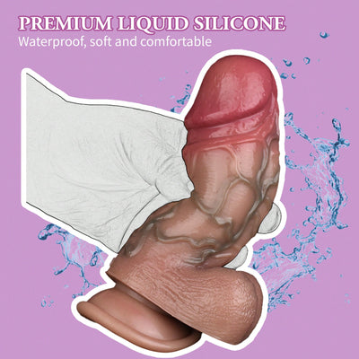 Realistic Thick Dildo, Monster Dildos with Suction Cup 6.3'' Short Lifelike Penis Silicone Dildo Anal Plug Sex Toys for Women and Men Couples