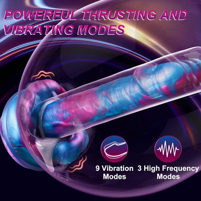 Thrusting Dildo Sex Toys Vibrator, Thick Mouth Dragon Dildo with 3 Thrusting & 7 Vibration & Heating Modes, 9'' Fantasy Dildo with Suction Cup & Remote Control G-Spot Anal Vibrators for Women Couples