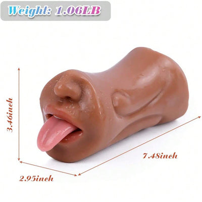 Double-Ended Men Masturbation Male Masturbator Pocket Pussy with Lifelike Face & Realistic 3D Texture & Vagina Adult Strokers Tight Pocket Pussies Blowjob Sex Toy Masturbating Sexual Pleasure Tools for Men