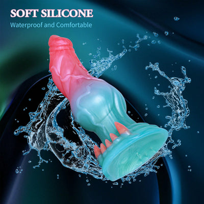 Dog Dildo, Realistic Thick Monster Dildo with Knot 7.3inch Soft Silicone Animal Dildo with Suction Cup Fantasy Dildo Anal Sex Toys for Women and Men Couples