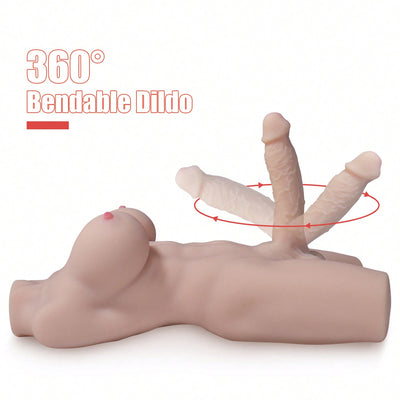 13LB She Male Sex Doll Torso for Women - Male Sex Toy with Flexible Dildo for Women,Breasts and Anal Sex, Unisex Trans Sex Doll for Women Gay Couple,Transsexual Torso Male Sex Toy with Huge Dildo, Flesh