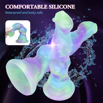 Small Dog Dildo for Beginner, 7inch Realistic Thin Monster Dildos with Knot and Suction Cup, Premium Silicone Adult Anal Sex Toy for Women G Spot and Men Gay Strap on Play