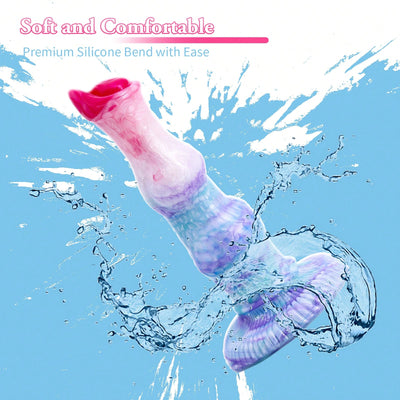 10.2 Inch Realistic Dog Suction Cup Dildo with Knot, Thick Silicone Dragon Dildo Anal Sensory Toys for Women Men and Couples