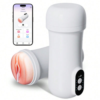 Male Masturbator with 9-Frequency Control - Rechargeable Silicone Adult Toy for Men, Battery-Powered (300mAh)