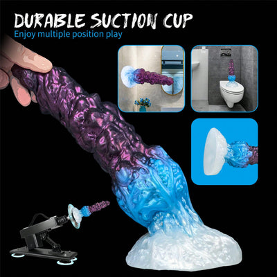 Thick Monster Knotted Dildo, 9'' Safe Silicone Realistic Devil Dog Dildo G Spot Anal Butt Plug Prostate Massager for Women Lesbian and Men Couples Adult Sex Toy