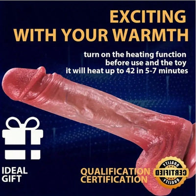 9-Inch Realistic Liquid Silicone Dildo Vibrator with Remote Control - 10 Thrust and Vibration Modes, Powerful Suction Cups for G-Spot and Anal Stimulation, USB Rechargeable Heated Adult Toys, Ideal Gift for Men and Women