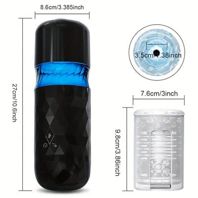 Automatic Male Masturbator, Male Masturbation Cup with 10 Push and Rotate, Hands-Free Electric Pocket Pussy, Realistic Vagina Oral Sex Stroker, Penis Masturbation Sex Toy for Men, Penis Masturbator for Male Training, Valentine's Day, April Fool's Day, Chr