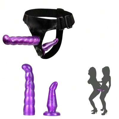 Strap on Dildo for Adult Toys Wearable Harness with Realistic Silicone Dildo Detachable Silicone G Spot Stimulator Sex Toys for Women Lesbian Couple and Gay (Purple)