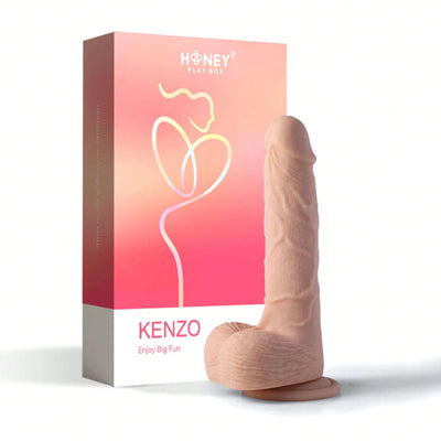 K*Nzo App Controlled Big Realistic Thrusting Rechargeable Silicone Dildo 9.5 In