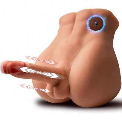 Local Delivery-Jaspik Male Sex Doll for Women with Thrusting & Vibrating Dildo, Realistic Torso Sex Dolls with Huge Cock for Female Masturbator, Tight Anal Adult Sex Toys for Men, Gay, Couples, Unisex Masturbator