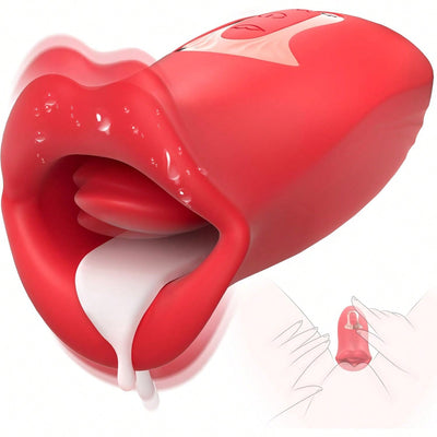 Rose Vibrator Adult Sex Toys for Women - Mouth Sucking Clitoral Tongue Vibrators Rose Toy with 10 Vibration and 10 French Kissing Licking Modes for Oral Sex Nipple & G Spot Dildo Stimulation, Females Masturbation Clitoris Vibrator Blowjob Toys Breast Clit