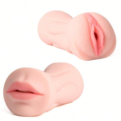 3 in 1 Pocket Pussy Male Masturbators with Lifelike Face, Sex Doll with Realistic Textured Mouth Vagina and Tight Anus, Masturbator Deep Throat Oral Adult Sex Toys for Men Masturbation(Flesh-Colored)