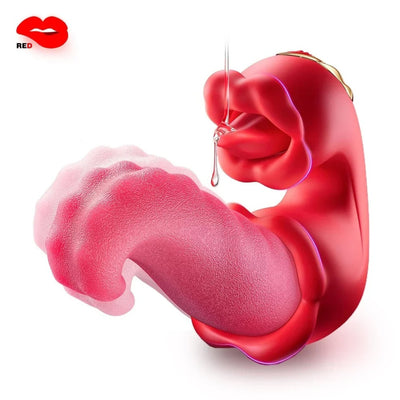 ผู้หญิงลิ้น Swing Thrusting Dildo Vibrator Clitoris หัวนม G-spot หีกระตุ้นช่องคลอด Anal Masturbator เพศของเล่นสําหรับคู่รัก