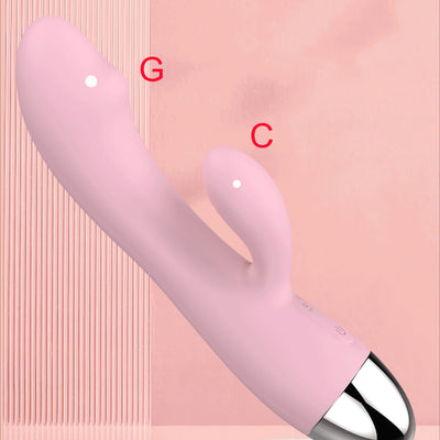 2 in 1 Rabbit Vibrator,Female Clitoral G Spot Stimulator,Vaginal Dildo Vibrator,Adult Sex Toys for Women Couple,12 Vibration Modes
