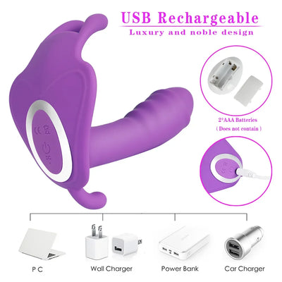 ผู้หญิงDildoผีเสื้อVibratorเพศของเล่นสําหรับผู้หญิงAPPรีโมทคอนโทรลบลูทูธเซ็กซี่DildoหญิงVibratorsสําหรับผู้หญิง