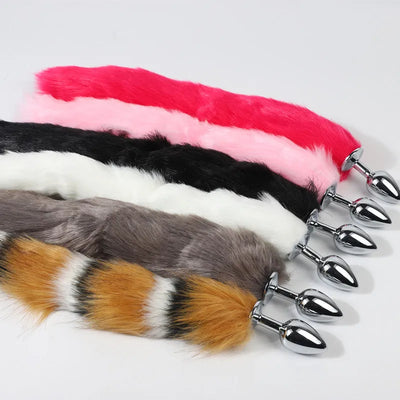 โลหะตุ๊กตากระต่าย Fox Tail Anal เสียบต่อมลูกหมาก Massager Butt Plug กระต่ายหู BDSM เซ็กซ์ทอยสำหรับผู้หญิงผู้ใหญ่เกมเพศ