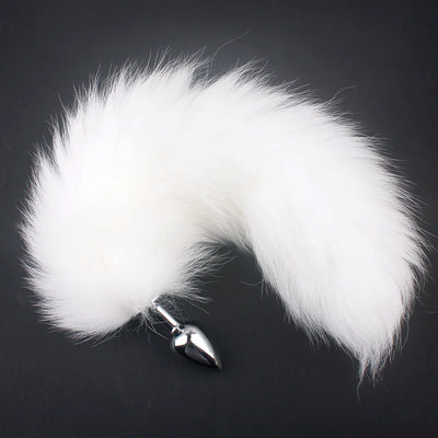 การจำลองสีขาว Fox Tail Plug Butt Masturbator Anal Sex Toys ผลิตภัณฑ์สำหรับผู้ใหญ่