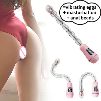 เครื่องสั่นนวด G-Spot Stimulator คู่ของเล่นสําหรับผู้ใหญ่ Anal ลูกปัด Butt Plug สําหรับผู้หญิงช่องคลอด Masturbator ต่อมลูกหมาก
