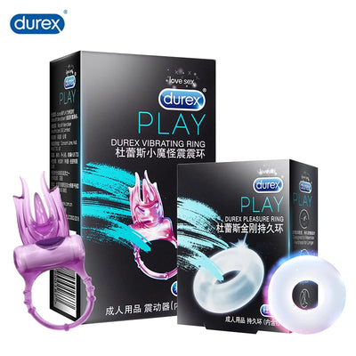 Durex Vibrating Ring Clitoris Stimulation Devil Ultra Fire Finger Vibrator Extender Ring Delayed Ejaculation Sex Toy for Couples