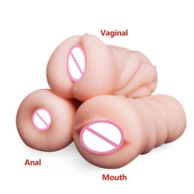 สามแบบนุ่มผิวยางช่องคลอดช่องคลอดผู้ใหญ่ Oral อุปกรณ์เสริมเพศสัมพันธ์ชายสำเร็จความใคร่ของเล่น Blow Job เซ็กซ์ทอยสำหรับชาย