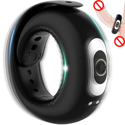Penis Ring Vibrator Adjustable Vibrating Ring Delay Ejaculation Enlargement Erection Masturbator Adult Sex Toy for Men