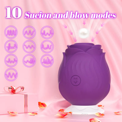 Rose-Sucking Vibrator สําหรับผู้หญิงหัวนมนวด Clitoral สูญญากาศกระตุ้น Vibrating หญิง Masturbator เพศของเล่นสําหรับผู้ใหญ่