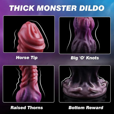 Monster Knot Ejaculating Dildo with Powerful Suction Cup Realistic Thick Horse Tip Silicone Sex Toy for Adults Couples Women Men