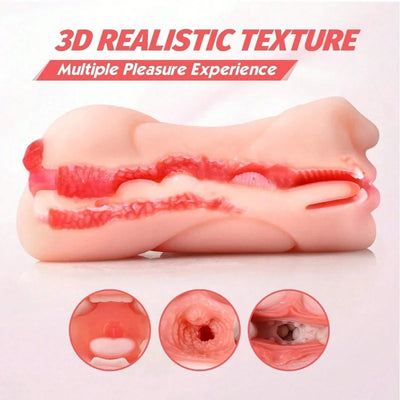 1pc Male Masturbator 3-in-1 Realistic Vagina Oral Sex Doll with 3D Textured Vagina Pocket Pussy Portable for Male Masturbator
