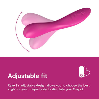 We-Vibe Rave 2 G Spot Vibrator - App Controlled Vibrator for Women - Unique Shaped Internal Massager - 10 Vibration Modes - G-S