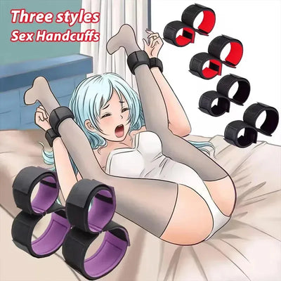 BDSM Bondage Set Adult Games Ankle Cuffs Sex Toys for Women Couples Slave in Bed SM Soft Strap Handcuffs Sex Shop