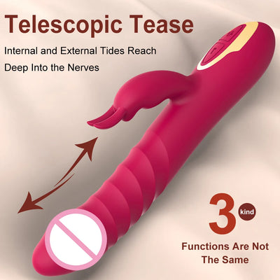 Thrusting Vibrator G Spot Dildo Sex Toy for Woman with Thrusting Vibration Rabbit Vibrators Clitoral Massager Sexual Wellness