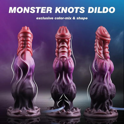 Monster Knot Ejaculating Dildo with Powerful Suction Cup Realistic Thick Horse Tip Silicone Sex Toy for Adults Couples Women Men