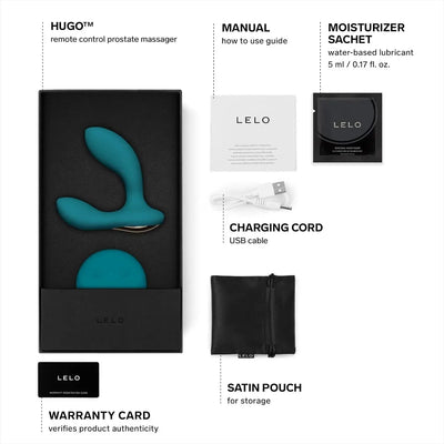 LELO HUGO Prostate Massaging Butt Plug Prostate Massager with Remote Control Prostate Vibrator Stimulator Anal Sex Toys