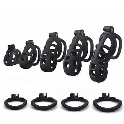 อุปกรณ์ช่วยฝึกความอึดสำหรับผู้ชาย 4 วง  แบบกรงครอบอวัยวะเพศชาย รุ่น 2.0