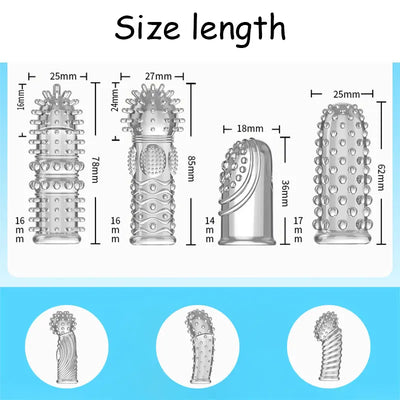 Silicone Finger Sleeve No Vibrators G Spot Orgasm Massage Clitoris Stimulator Masturbators Anal Sex Toys for Woman Beginner