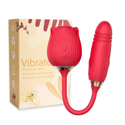 Rose Clitoral Sucking Vibrator with Vibrating Egg Vaginal Anal Stimulator Breast Nipple Massager Oral 10 Modes Sex Toy for Women