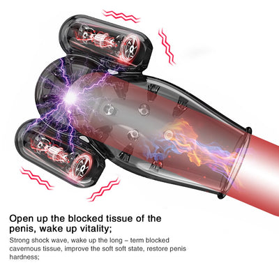 Ghost Exerciser Penis Sex Toys for Men Glans Vibrator Penis Sleeve Enhancement Delay Lasting 12 Modes Glans Trainer Masturbator