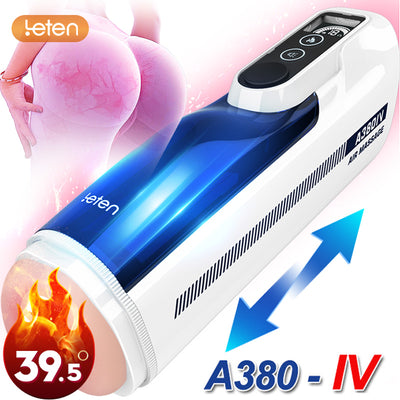 2022 New Leten A380 IV Automatic Piston Telescopic Male Masturbator Cup Heating Vagina Moaning Sex Machine Sex Toys for Man Gay