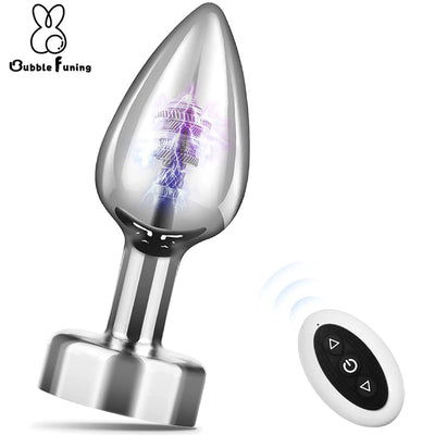 Anal Plug with Push 7 Vibration Modes Anal Toy for Men Prostate Massager Sex Toys with Remote Control Vibrator Anal Toys for 18