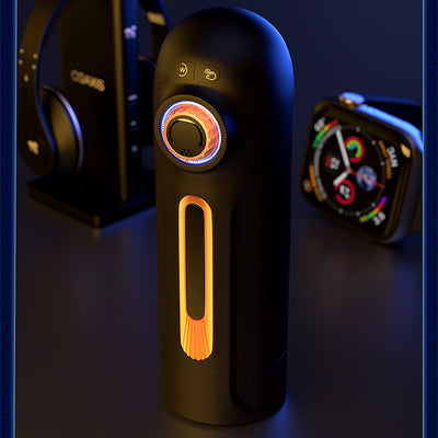 Black Whirlwind Male Masturbator Automatic Vibrating Thrusting Sucking Blowjob Masturbation Real Vaginal Adult Sex Toy for Men