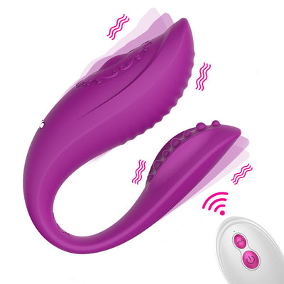 Couple Share Clitoris Vagina G-spot Stimulator Vibrator U Shape Wireless Remote Control Bendable Double Vibrator Sex Toys